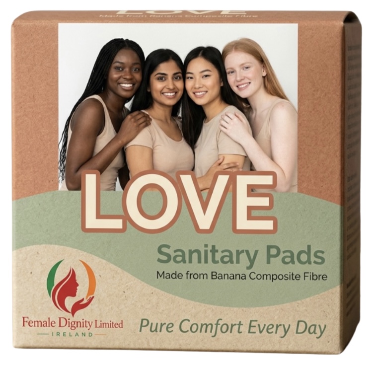 LOVE sanitary pads — made from banana composite fibre